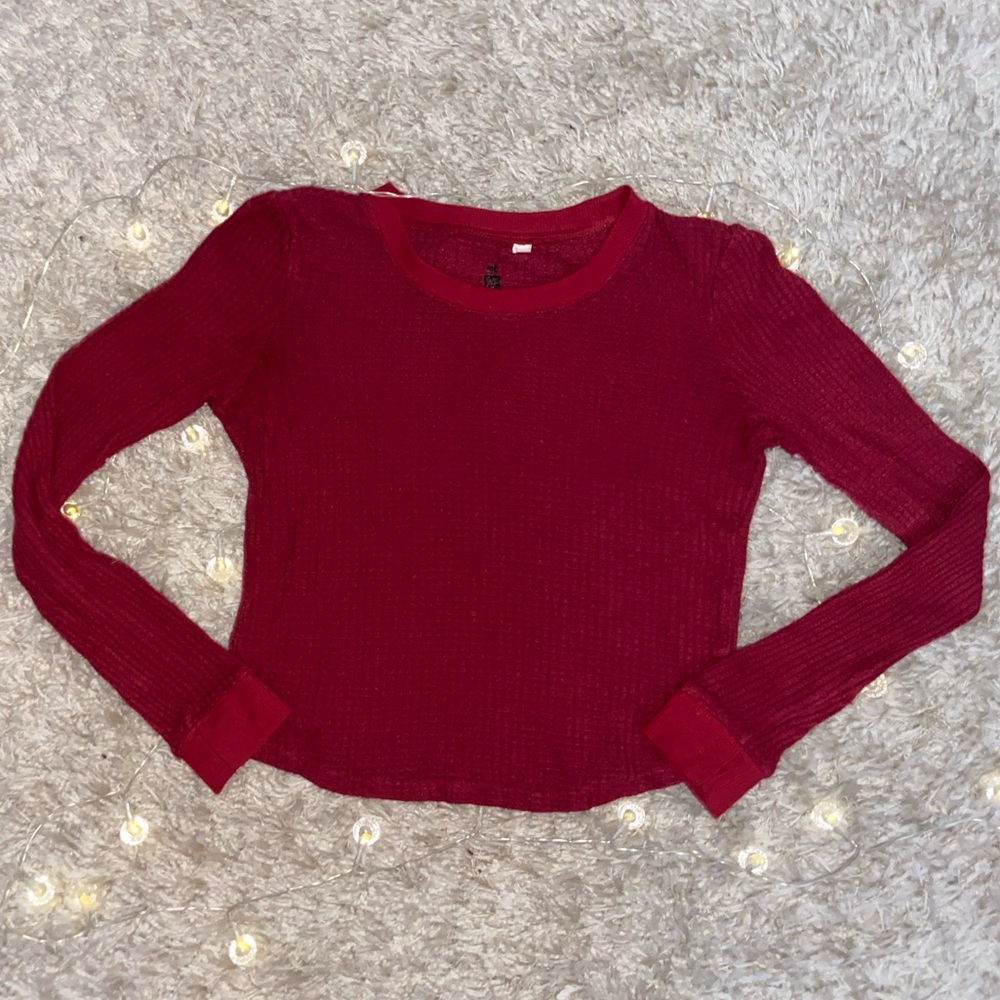Waffle Print Crew Neck
